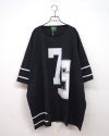 8Laboratory エイトラボラトリー 天竺ナンバーリメイク風BIG T 半袖カットソービッグTシャツ フロント ワイドシルエット フリーサイズ