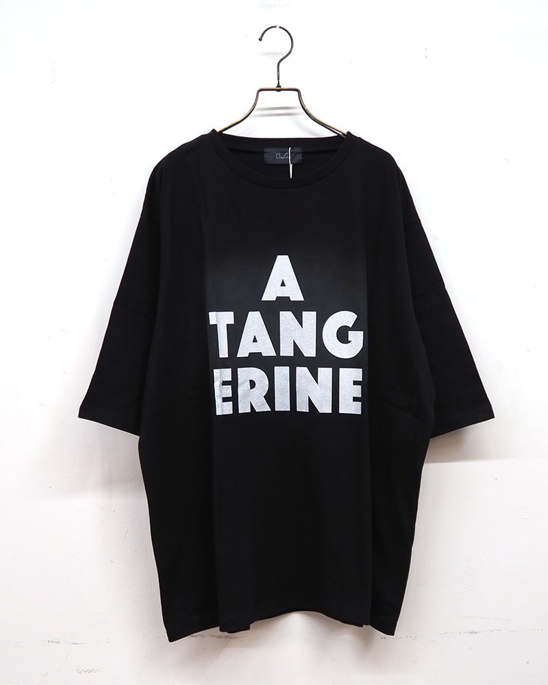 limiless リミレス ブラストパウダー加工プリント6分袖Tシャツ カットソー半端袖 フロント ロゴプリント ブラストパウダーフェード加工ヴィンテージ風生地 ドロップショルダーワイドビッグシルエット フリーサイズ