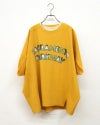 limiless リミレス 刺繍Tシャツアンサンブル 2点セット 半袖カットソー ロゴくり抜きカットワーク刺繍 配色レイヤード 首元裾のぞかせ インナーセット ドルマンスリーブ ゆったり ビッグシルエット フリーサイズ アメカジ ストリート カジュアル夏コーデ