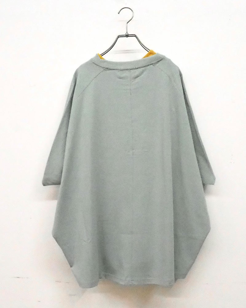 limiless リミレス 刺繍Tシャツアンサンブル 2点セット 半袖カットソー ロゴくり抜きカットワーク刺繍 配色レイヤード 首元裾のぞかせ インナーセット ドルマンスリーブ ゆったり ビッグシルエット フリーサイズ アメカジ ストリート カジュアル夏コーデ