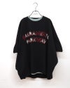limiless リミレス 刺繍Tシャツアンサンブル 2点セット 半袖カットソー ロゴくり抜きカットワーク刺繍 配色レイヤード 首元裾のぞかせ インナーセット ドルマンスリーブ ゆったり ビッグシルエット フリーサイズ アメカジ ストリート カジュアル夏コーデ