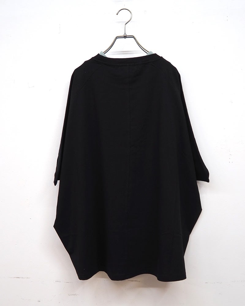 limiless リミレス 刺繍Tシャツアンサンブル 2点セット 半袖カットソー ロゴくり抜きカットワーク刺繍 配色レイヤード 首元裾のぞかせ インナーセット ドルマンスリーブ ゆったり ビッグシルエット フリーサイズ アメカジ ストリート カジュアル夏コーデ