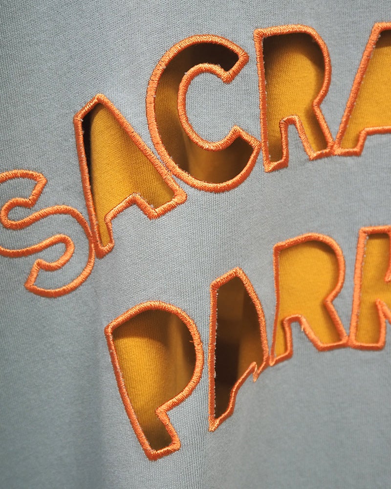 limiless リミレス 刺繍Tシャツアンサンブル 2点セット 半袖カットソー ロゴくり抜きカットワーク刺繍 配色レイヤード 首元裾のぞかせ インナーセット ドルマンスリーブ ゆったり ビッグシルエット フリーサイズ アメカジ ストリート カジュアル夏コーデ