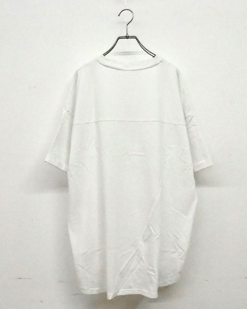 天竺パウダー加工デニムロゴパッチワーク