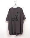 天竺パウダー加工デニムロゴパッチワーク