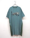 LIME.INC ライムインク 配色半袖チュニック ロングTシャツ 前後プリント バックプリント ケミカルウォッシュ加工 ヴィンテージ風 配色切り替え 綿100％天竺 サイドスリット 配色ステッチ チュニック丈 ゆったり ビッグシルエット フリーサイズ アメカジ ストリート夏コーデ
