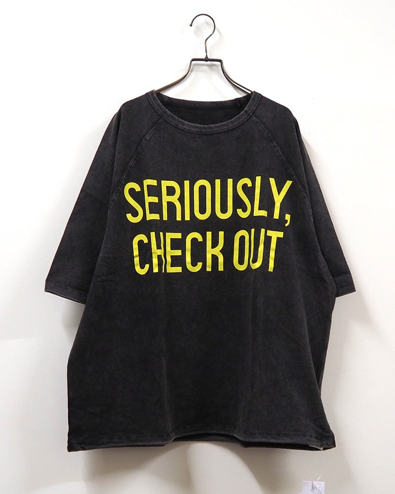 8Laboratory エイトラボラトリー ラグランロゴT 半袖Tシャツ カットソー 前後英字ロゴプリント バックプリント パウダー加工 ヴィンテージ風 袖口カットオフ 裾ドローストリング 裾絞り ラグランスリーブ コットン天竺 綿100％ フリーサイズ ゆったり ストリートアメカジ夏コーデ