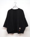 裏毛7分ワイドTEE 七分袖スウェット プルオーバー 裏毛生地 スモーキーカラー フェード感 裾ワッペン オレンジピスタグ ドロップショルダー 7分袖 ワイドシルエット フリーサイズ ゆったり 体型カバー 大人カジュアル 春秋コーデ