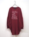 limiless リミレス 天竺BIG刺繍TEE 長袖Tシャツ ロンT ビッグロゴ刺繍 英字刺繍 コクーンシルエット チュニック丈 ドロップショルダー ビッグシルエット オーバーサイズ ユニセックス レディース ゆったり 体型カバー ストリートモード秋冬コーデ ブラックダークグリーンワインベージュ