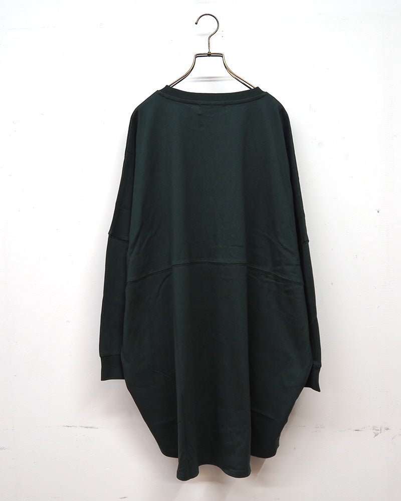 limiless リミレス 天竺BIG刺繍TEE 長袖Tシャツ ロンT ビッグロゴ刺繍 英字刺繍 コクーンシルエット チュニック丈 ドロップショルダー ビッグシルエット オーバーサイズ ユニセックス レディース ゆったり 体型カバー ストリートモード秋冬コーデ ブラックダークグリーンワインベージュ