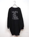 limiless リミレス 天竺BIG刺繍TEE 長袖Tシャツ ロンT ビッグロゴ刺繍 英字刺繍 コクーンシルエット チュニック丈 ドロップショルダー ビッグシルエット オーバーサイズ ユニセックス レディース ゆったり 体型カバー ストリートモード秋冬コーデ ブラックダークグリーンワインベージュ