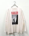天竺パウダー加工レイヤードロンT 長袖Tシャツ ロンT フォトプリント ロゴTシャツ フェイクレイヤード 重ね着風 袖ジャガード切替 異素材 ドロップショルダー オーバーサイズ ユニセックス レディース ゆったり 体型カバー アメカジストリート古着風秋冬コーデ ブラックホワイト