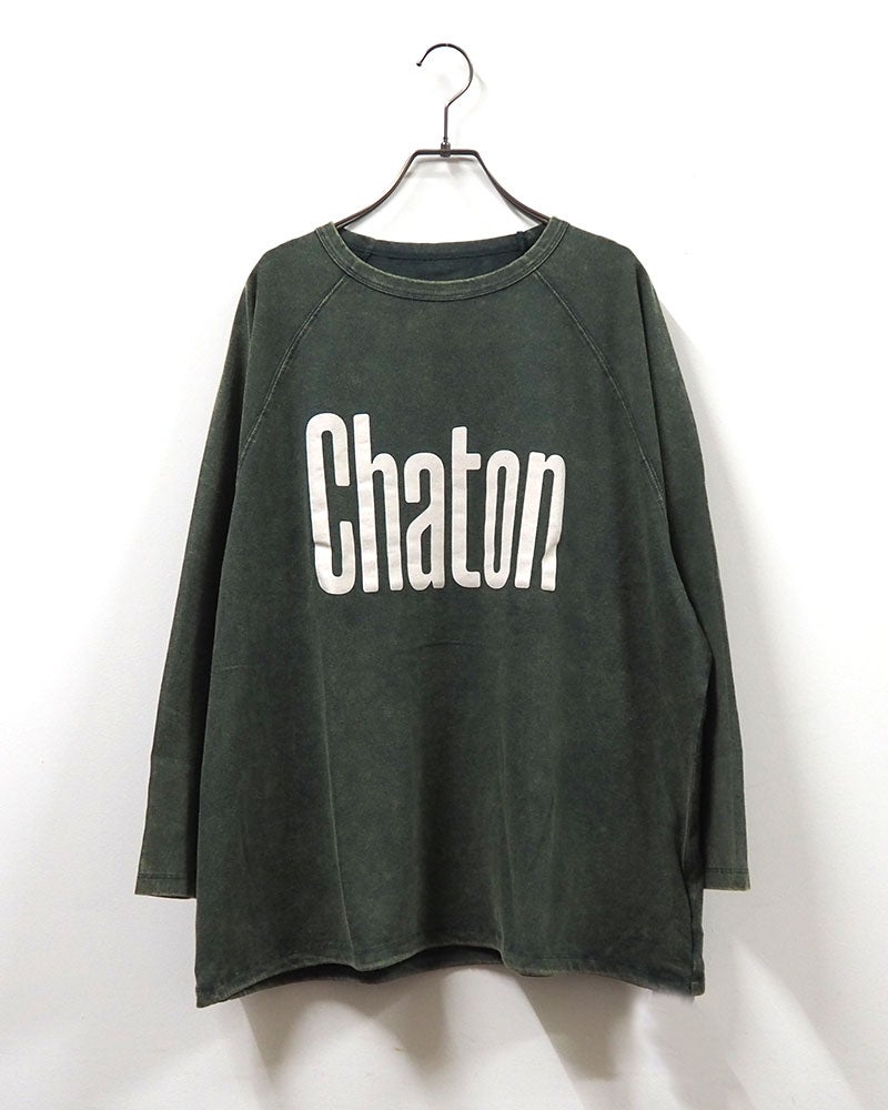8Laboratory エイトラボラトリー 天竺パウダーラグランロゴT 長袖Tシャツ ロンT ロゴTシャツ 英字ロゴ パウダー加工 ピグメント加工 ラグランスリーブ オーバーサイズ ユニセックス メンズ レディース ゆったり 体型カバー アメカジ古着風ストリート秋冬コーデ オレンジカーキスミクロアイボリーブラウン